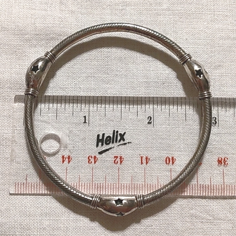 Sterling Silver Vintage Unique Bangle Bracelet - Picture 4 of 5